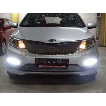 Защита радиатора хром нижняя РусСталь для Kia Rio 2015-2017