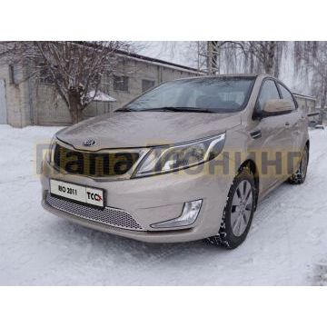 Накладка решётки радиатора нижняя треугольник ТСС для Kia Rio 2011-2015 Накладка решётки радиатора нижняя треугольник ТСС для Kia Rio 2011-2015