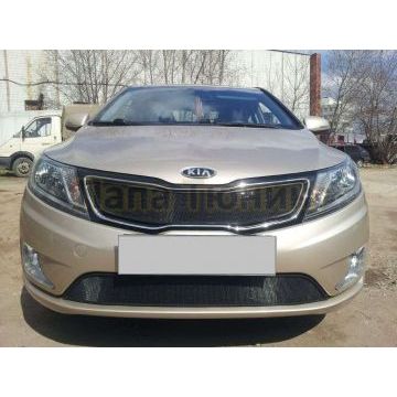 Защита радиатора черная нижняя РусСталь для Kia Rio 2011-2015