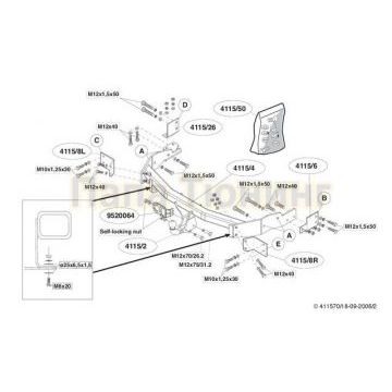 Фаркоп Brink шар A для Kia Sorento 2002-2006