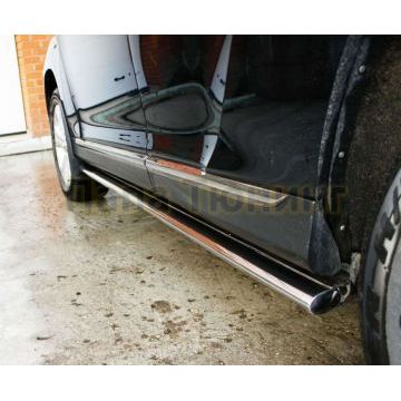 Порог труба овальная 75х42 мм РусСталь для Mitsubishi Outlander 2006-2009