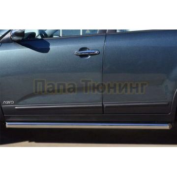 Пороги труба d76 вариант 1 РусСталь для Kia Sorento 2006-2009