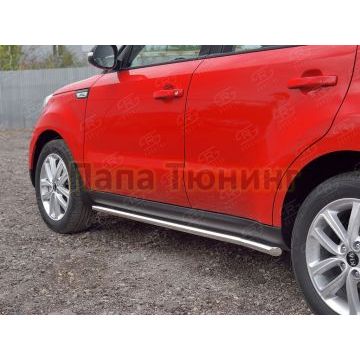 Пороги труба d42 вариант 1 РусСталь для Kia Soul 2016-2019