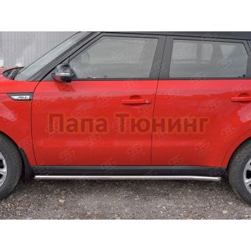 Пороги труба d42 вариант 1 РусСталь для Kia Soul 2016-2019