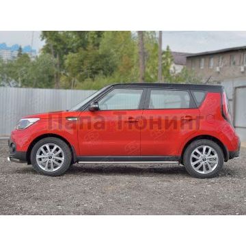 Пороги труба d42 вариант 1 РусСталь для Kia Soul 2016-2019