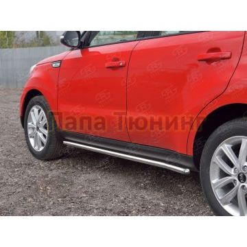 Пороги труба d42 вариант 3 РусСталь для Kia Soul 2016-2019