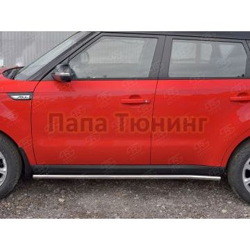 Пороги труба d42 вариант 3 РусСталь для Kia Soul 2016-2019