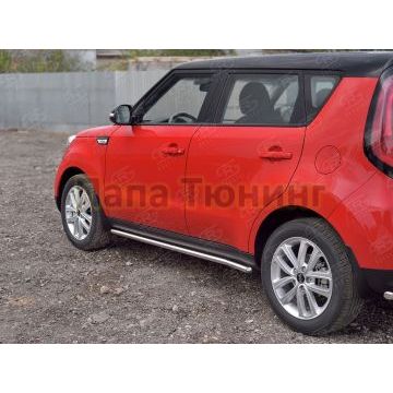 Пороги труба d42 вариант 3 РусСталь для Kia Soul 2016-2019