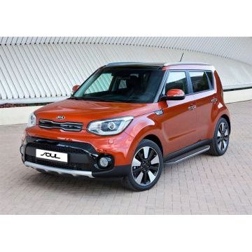 Пороги алюминиевые Rival Premium для Kia Soul 2016-2019