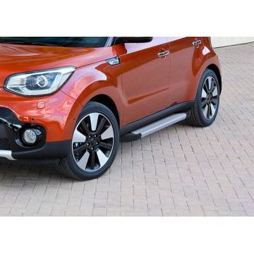 Пороги алюминиевые Rival Start для Kia Soul 2016-2019