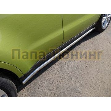 Пороги труба 60 мм ТСС для Kia Soul 2014-2016 Пороги труба 60 мм ТСС для Kia Soul 2014-2016