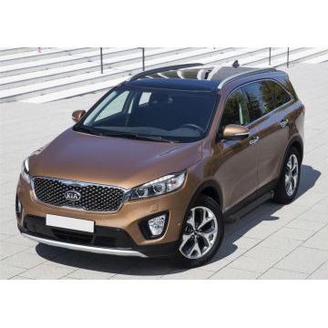 Пороги алюминиевые Rival Black New для Kia Sorento Prime 2015-2017