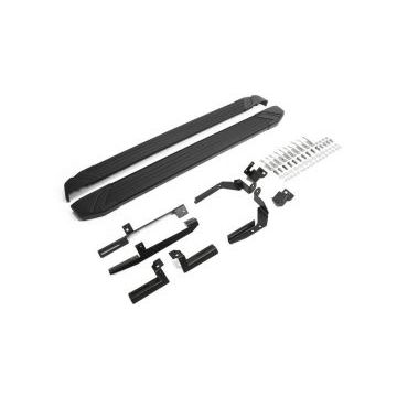 Пороги алюминиевые Rival Black New для Kia Sorento Prime 2015-2017