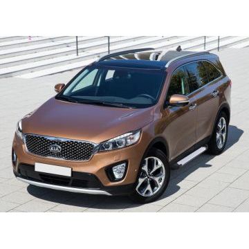 Пороги алюминиевые Rival Silver New для Kia Sorento Prime 2015-2017