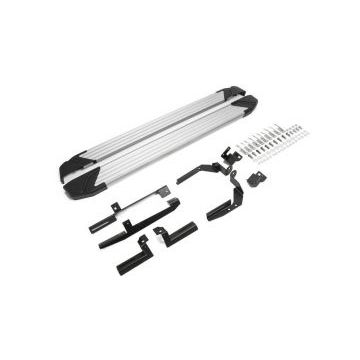 Пороги алюминиевые Rival Silver New для Kia Sorento Prime 2015-2017