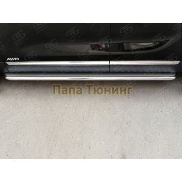 Пороги с площадкой нержавеющий лист 42 мм РусСталь для Kia Sorento Prime 2015-