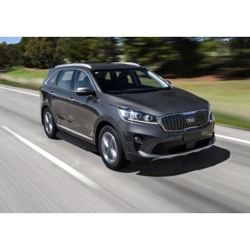 Пороги алюминиевые Rival Black-Premium для Kia Sorento Prime 2018-