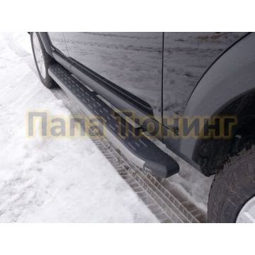 Пороги алюминиевые ТСС с накладкой серые для Land Rover Discovery 4 2009-2016 Пороги алюминиевые ТСС с накладкой серые для Land Rover Discovery 4 2009-2016