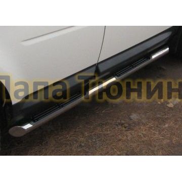 Пороги труба d76 с накладками вариант 1 РусСталь для Land Rover Freelander 2 2006-2012
