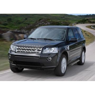 Пороги алюминиевые Rival Black-Premium для Land Rover Freelander 2 2006-2014
