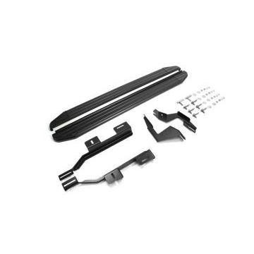 Пороги алюминиевые Rival Black-Premium для Land Rover Freelander 2 2006-2014