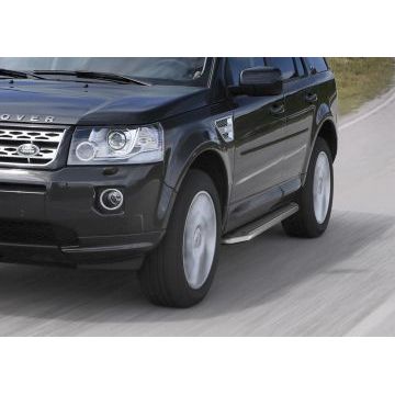 Пороги алюминиевые Rival Premium для Land Rover Freelander 2 2006-2014