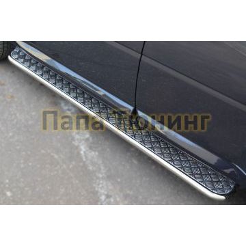 Пороги с площадкой алюминиевый лист d42 РусСталь для Land Rover Freelander 2 2012-2014