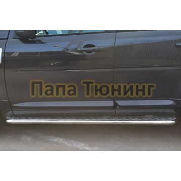 Пороги с площадкой алюминиевый лист d42 РусСталь для Land Rover Freelander 2 2012-2014