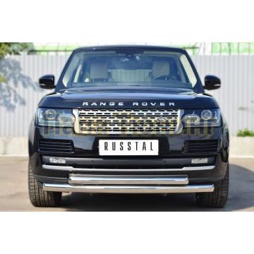 Защита передняя двойная d76-d57  РусСталь для Land Rover Range Rover 2012-