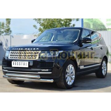 Защита передняя двойная d76-d57  РусСталь для Land Rover Range Rover 2012-