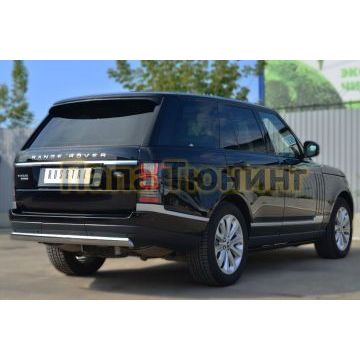 Защита заднего бампера овальная 75х42 мм РусСталь для Land Rover Range Rover 2012-