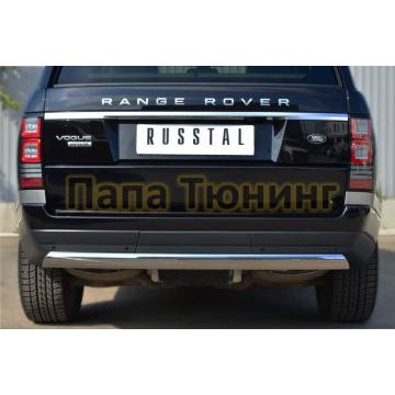 Защита заднего бампера овальная 75х42 мм РусСталь для Land Rover Range Rover 2012-