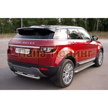Пороги с площадкой алюминиевый лист 42 мм РусСталь для Land Rover Range Rover Evoque 2011-