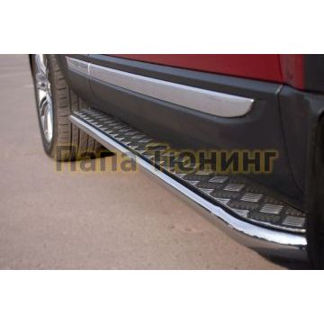 Пороги с площадкой алюминиевый лист 42 мм РусСталь для Land Rover Range Rover Evoque 2011-