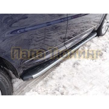Пороги алюминиевые ТСС с накладкой для Land Rover Range Rover Sport 2013- Пороги алюминиевые ТСС с накладкой для Land Rover Range Rover Sport 2013-