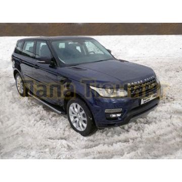 Пороги алюминиевые ТСС с накладкой серебристые для Land Rover Range Rover Sport 2013- Пороги алюминиевые ТСС с накладкой серебристые для Land Rover Range Rover Sport 2013-