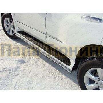 Защита штатных порогов 42 мм ТСС для Lexus GX-460 2010-