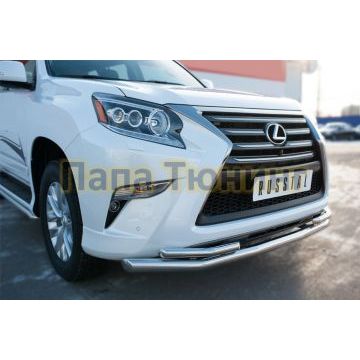 Защита передняя двойная с секциями d57-d42 РусСталь для Lexus GX-460 2014-