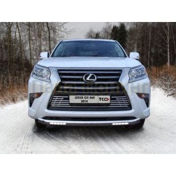 Защита переднего бампера с ДХО 76 мм ТСС для Lexus GX-460 2014-