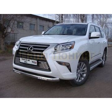 Защита переднего бампера с ДХО 76 мм ТСС для Lexus GX-460 2014-
