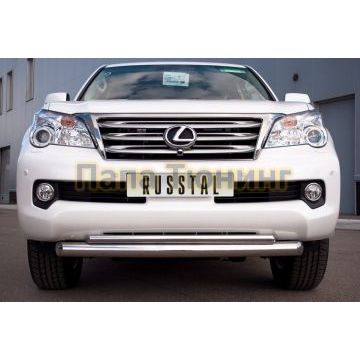Защита передняя двойная d76-d42 РусСталь для Lexus GX-460 2010-2013