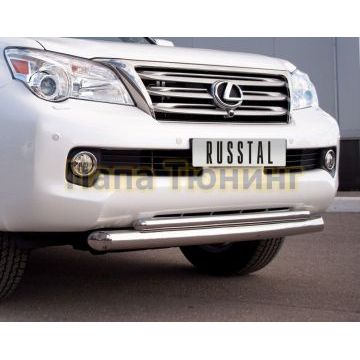Защита передняя двойная d76-d42 РусСталь для Lexus GX-460 2010-2013