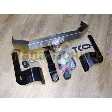 Фаркоп ТСС оцинкованный, надпись Lexus, шар E нержавеющий для Lexus LX 570/450d 2015-