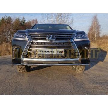 Защита переднего бампера 42 мм ТСС для Lexus LX-570/450d 2015-