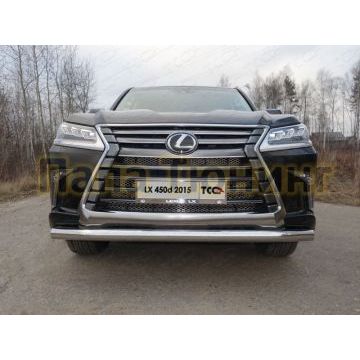 Защита переднего бампера 76 мм ТСС для Lexus LX-570/450d 2015-