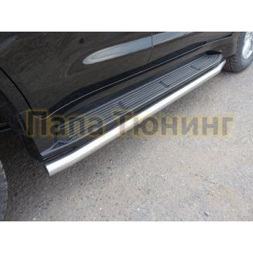 Защита штатных порогов 60 мм ТСС для Lexus LX-570/450d 2015-