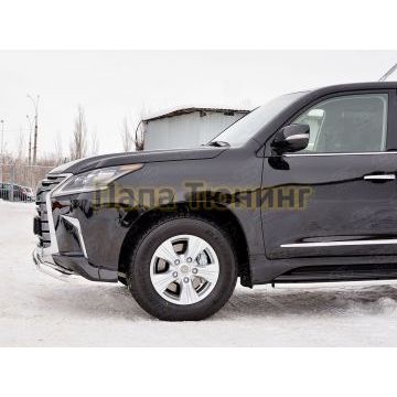 Защита переднего бампера d57 волна РусСталь для Lexus LX-570/450d 2015-