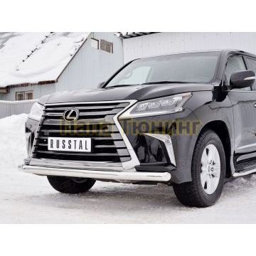 Защита переднего бампера d76 РусСталь для Lexus LX-570/450d 2015-