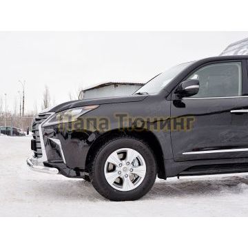 Защита переднего бампера d76 РусСталь для Lexus LX-570/450d 2015-