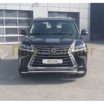 Защита переднего бампера волна 50 мм ALFeco для Lexus LX 570/450d 2015-
